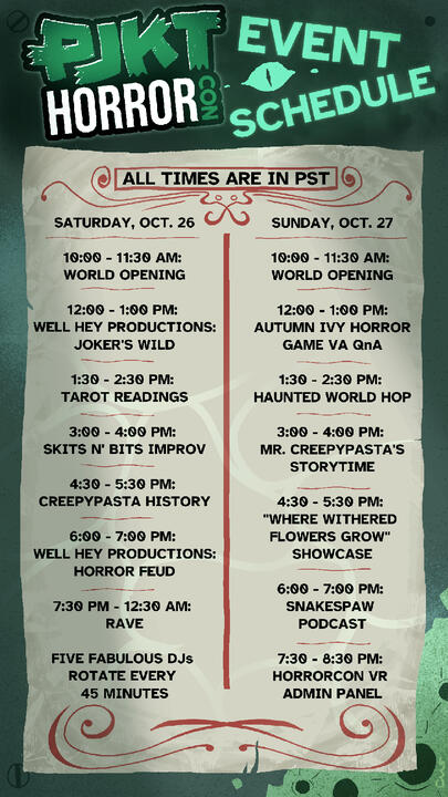 PJKT x HorrorCon Events List 2024